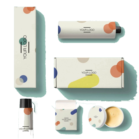 Skincare packaging set in one printed design