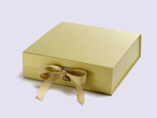 Gold Large Gift Boxes with changeable ribbon