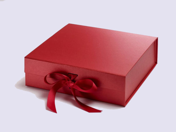 Red Large Gift Boxes with changeable ribbon