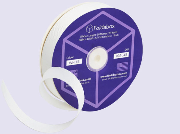 Ivory 50m Grosgrain Ribbon Roll