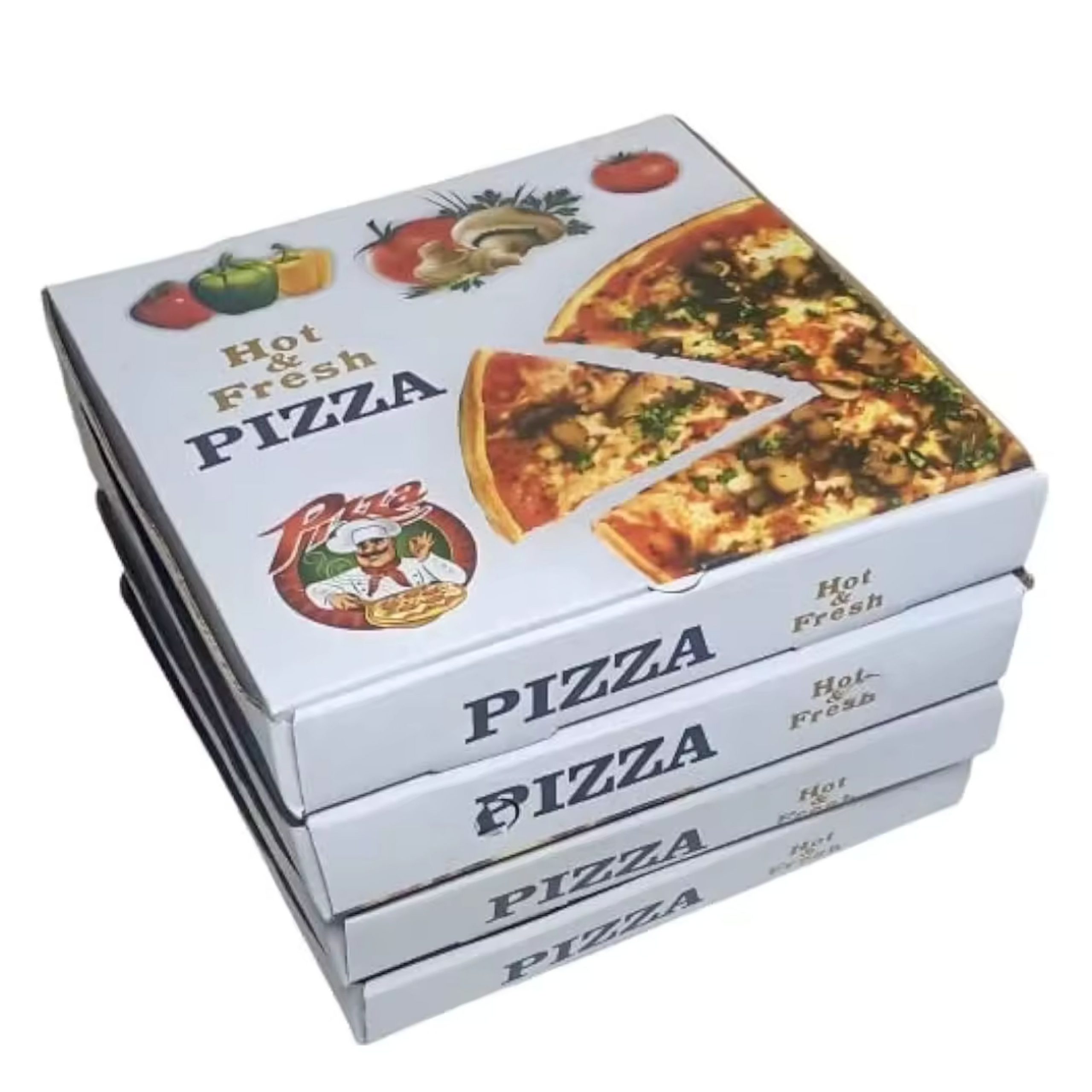 White Pizza Packaging Boxes-3